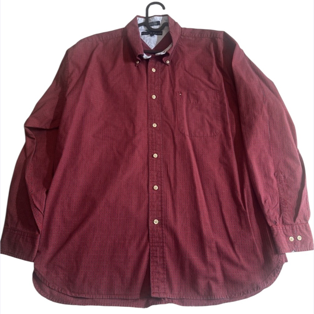 Tommy Hilfiger‎ Red Wine Regular Fit Shirt Size XL